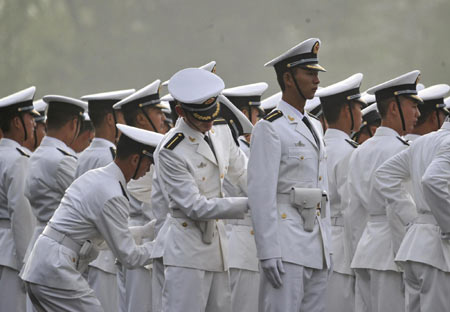 Troops ready for military parade