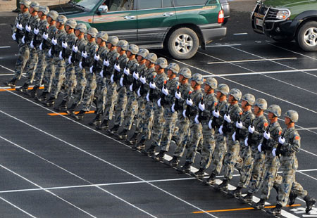 Troops ready for military parade