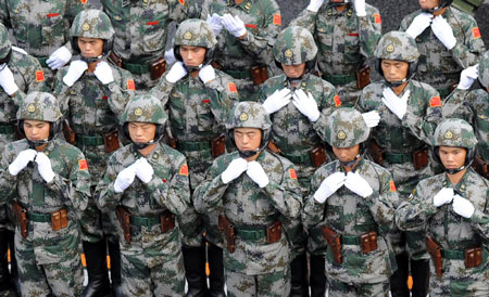 Troops ready for military parade