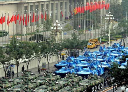 Troops ready for military parade