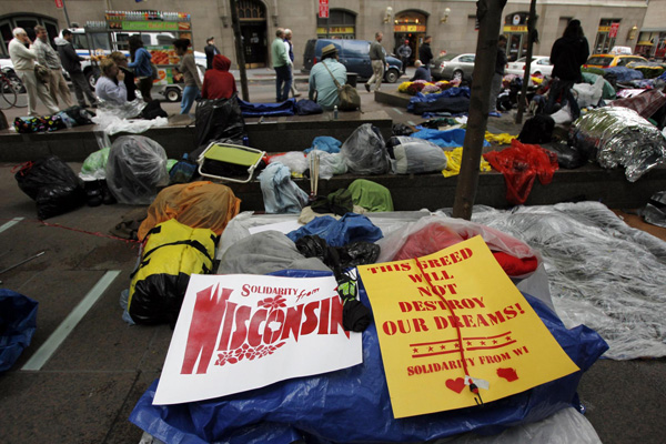 About 500 arrested in Wall Street protest