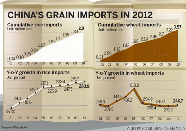 China's grain imports sprout in Jan-Nov