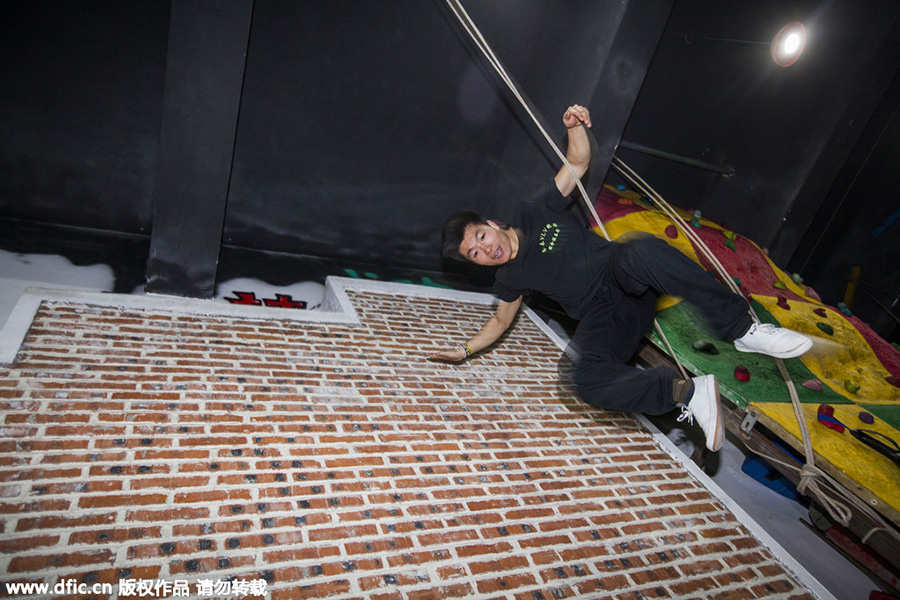 Man jumps, vaults, climbs to make his dream come true