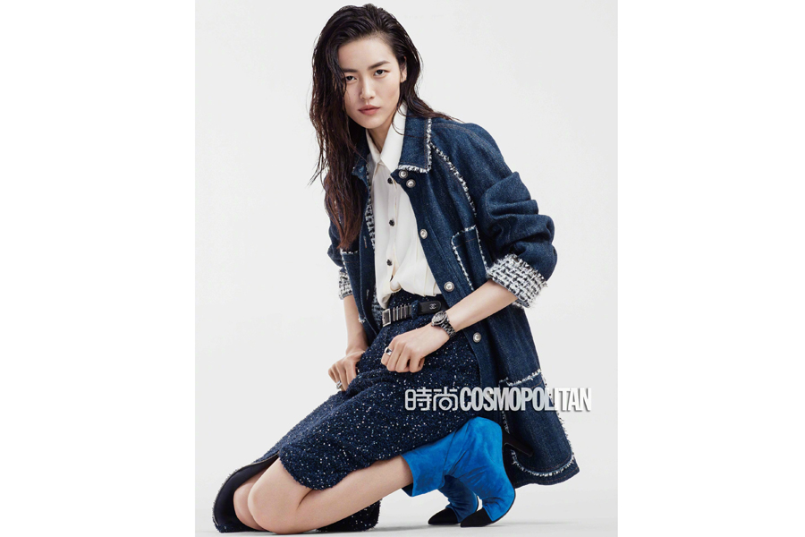 Chinese model Liu Wen poses for fashion magazine