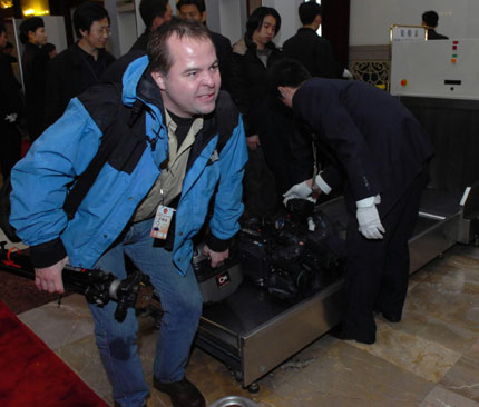 Reporters ready for the CPPCC session