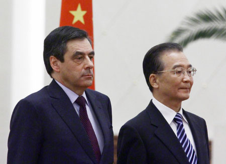 Visiting French PM meets Chinese leaders