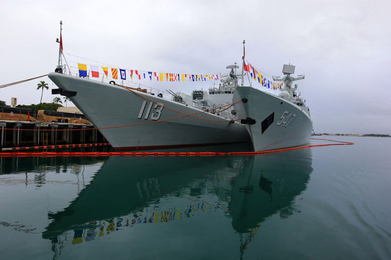 Chinese fleet visits Pearl Harbor in Hawaii