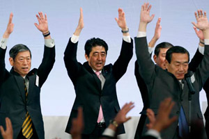 Abe floats hawkish plan