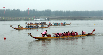 海內(nèi)外龍舟高手競逐東平湖(組圖)