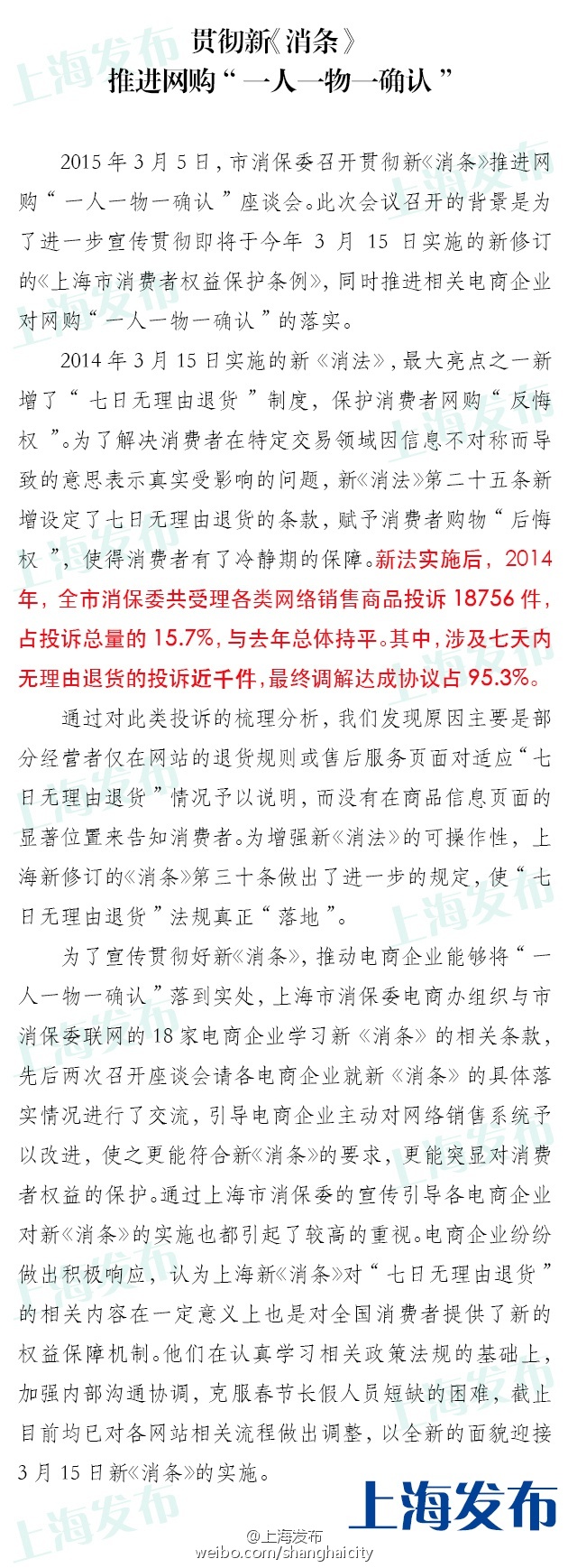 上海市消保委去年受理網(wǎng)購?fù)对V18756件 占總數(shù)15.7%