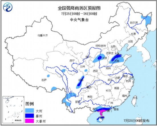 西北華北等地發(fā)暴雨藍(lán)色預(yù)警 江南江淮等地發(fā)高溫黃色預(yù)警