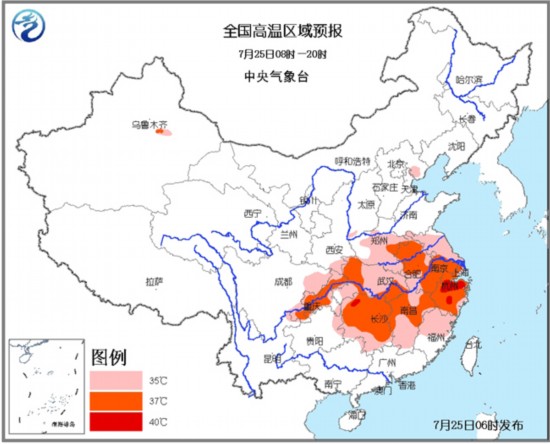 西北華北等地發(fā)暴雨藍(lán)色預(yù)警 江南江淮等地發(fā)高溫黃色預(yù)警