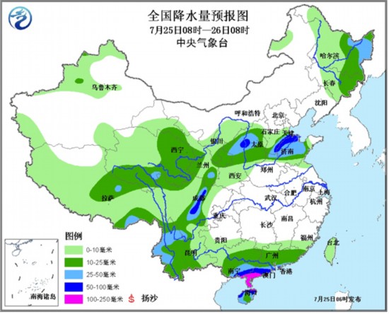 西北華北等地發(fā)暴雨藍(lán)色預(yù)警 江南江淮等地發(fā)高溫黃色預(yù)警