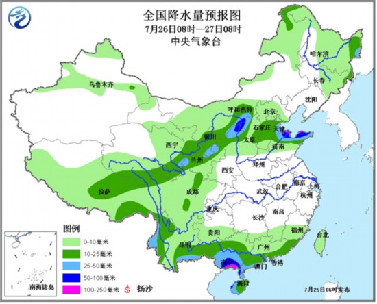 西北華北等地發(fā)暴雨藍(lán)色預(yù)警 江南江淮等地發(fā)高溫黃色預(yù)警