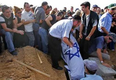 Relatives and friends of suicide bomb victims Rachel Ben Abu and Nofar Horvitz, both 16 years old, attend their funeral in Tel Aviv on July 13, 2005. A Palestinian suicide bomber killed at least three people at an Israeli shopping mall on July 12 in the first such attack for nearly four months, dealing a heavy blow to a shaky truce. A unit of the Palestinian militant group Islamic Jihad claimed the attack on the coastal city of Netanya, which lies 12 km (8 miles) from the West Bank and has been a frequent target for bombers during an uprising that began in 2000. (Laszlo Balogh/Reuters