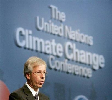 Canada's Environment Minister and conference president Stephane Dion speaks at the opening of the United Nations Climate Change Conference in Montreal on Monday, Nov. 28, 2005. 