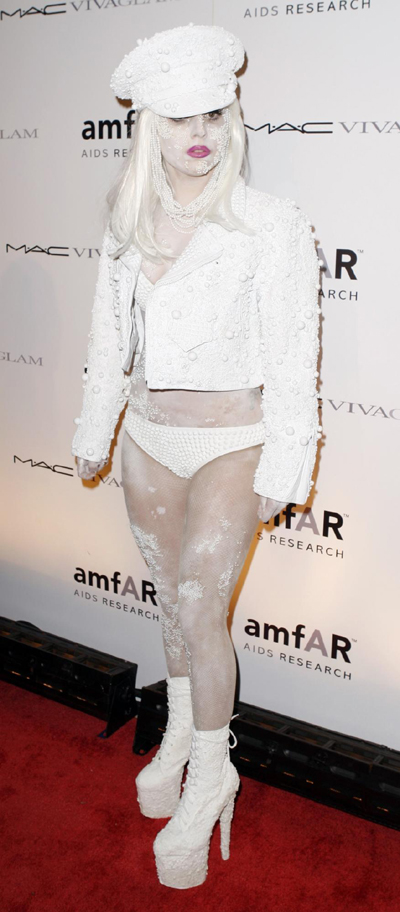 Lady Gaga attends a gala benefit for amfAR