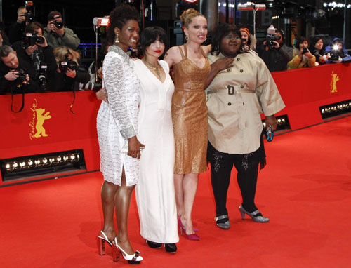 Director Victoria Mahoney arrives in Berlin with cast members for 