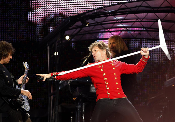 Jon Bon Jovi performs at Olympic stadium 'Lluis Companys' in Barcelona