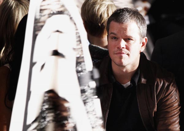 Matt Damon watches show with wife