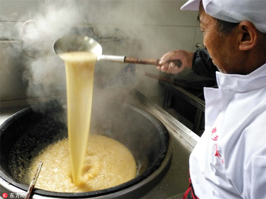 Traditional bean candy prepared for New Year