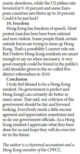 Good reasons to be proud of being a Hong Kong resident