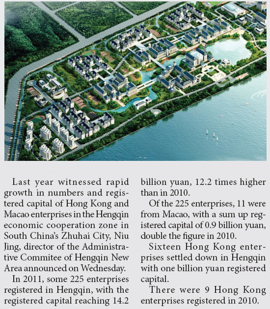 Hong Kong, Macao enterprises flock to Hengqin economic zone