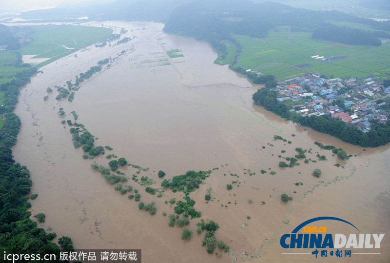 日本東北部遭暴雨襲擊 致1人死亡5人失蹤（圖）