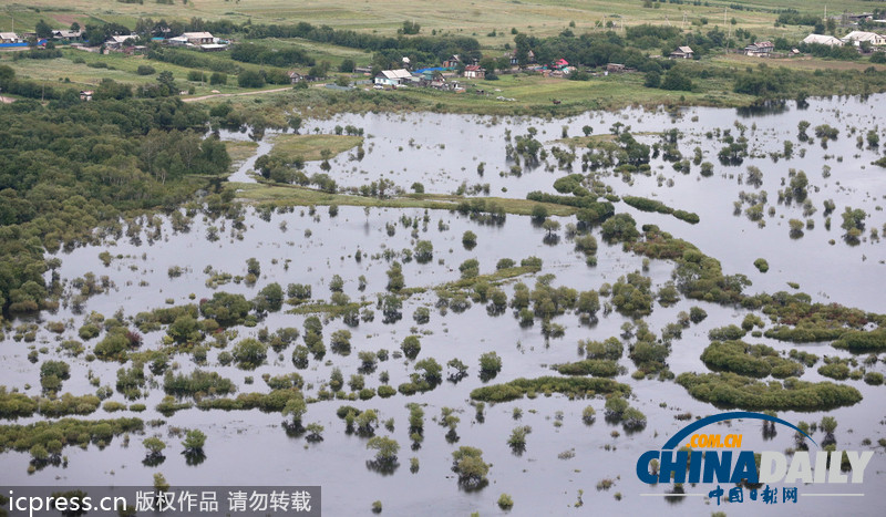 俄羅斯阿穆爾河水位上漲 城市進(jìn)入緊急狀態(tài)（高清組圖）