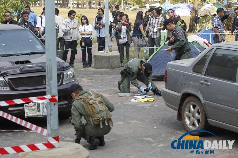 泰國示威現(xiàn)場再遇暴力襲擊 手榴彈爆炸致一人受傷（組圖）