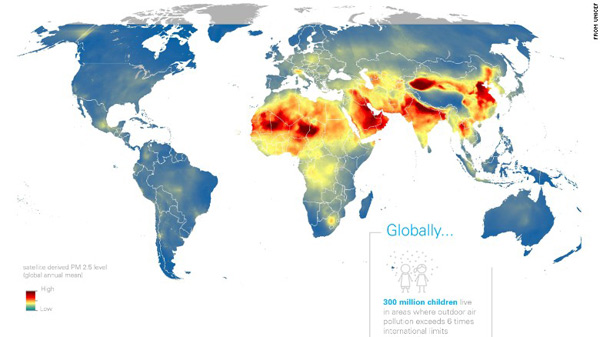 聯(lián)合國兒童基金會(huì)：每年有60萬幼童死于空氣污染