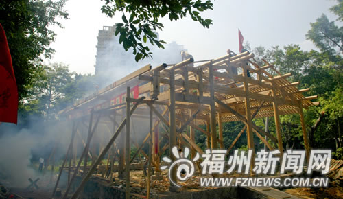 古建筑河上救生堂重建 為紀(jì)念三國名醫(yī)董奉而建