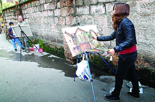 Painting from nature in ancient towns