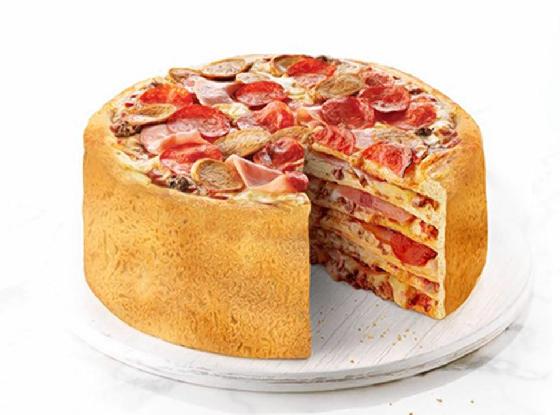 Restaurant offers 'Pizza Cake'<BR>'披薩蛋糕'吃貨熱捧(圖)