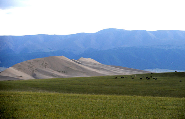 Singing sand dune in Hami