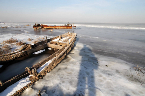 Sea freezes as mercury drops