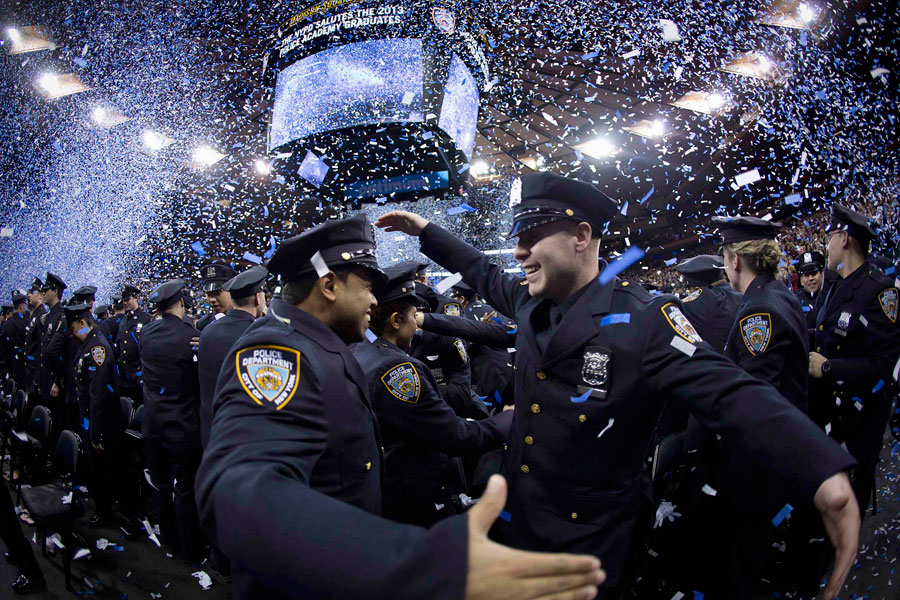 New York police graduates at induction ceremony