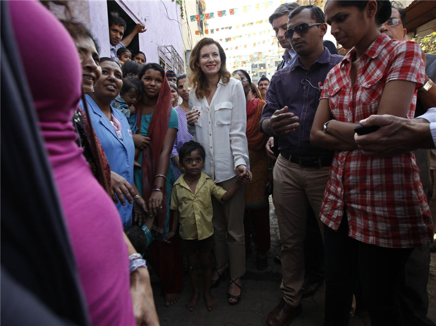 France's former first lady undertakes charity visit to India