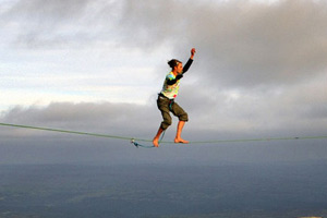 Tightrope walker completes walk over Seine river in Paris