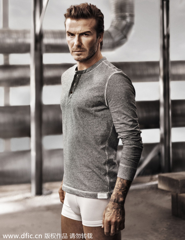 David Beckham poses for H&M