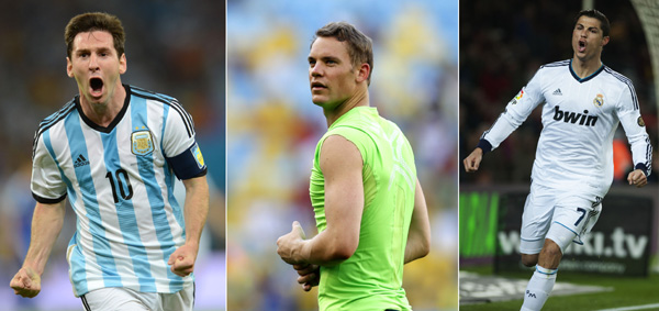 Ronaldo, Messi, Neuer up for Ballon d'Or