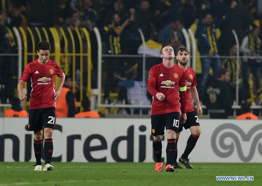 Fenerbahce wins Manchester United 2-1 during UEFA Europa League