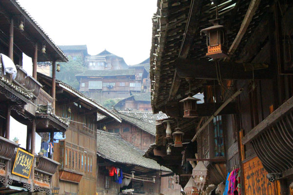 The Winter Appeal of Xijiang Miao Village in Guizhou