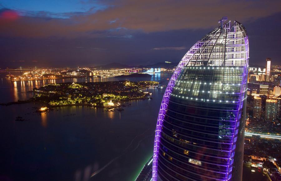 Night views in Xiamen, host city of 2017 BRICS Summit