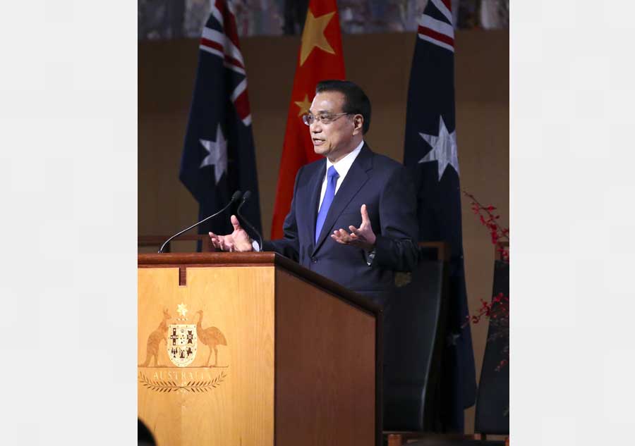 Li addresses welcome luncheon hosted by Australian PM