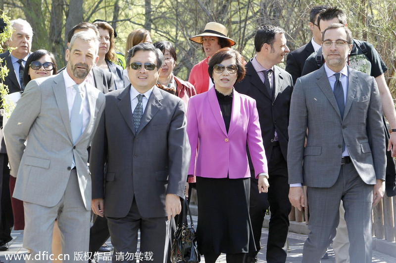 Panda Xing Bao on official presentation at Madrid Zoo