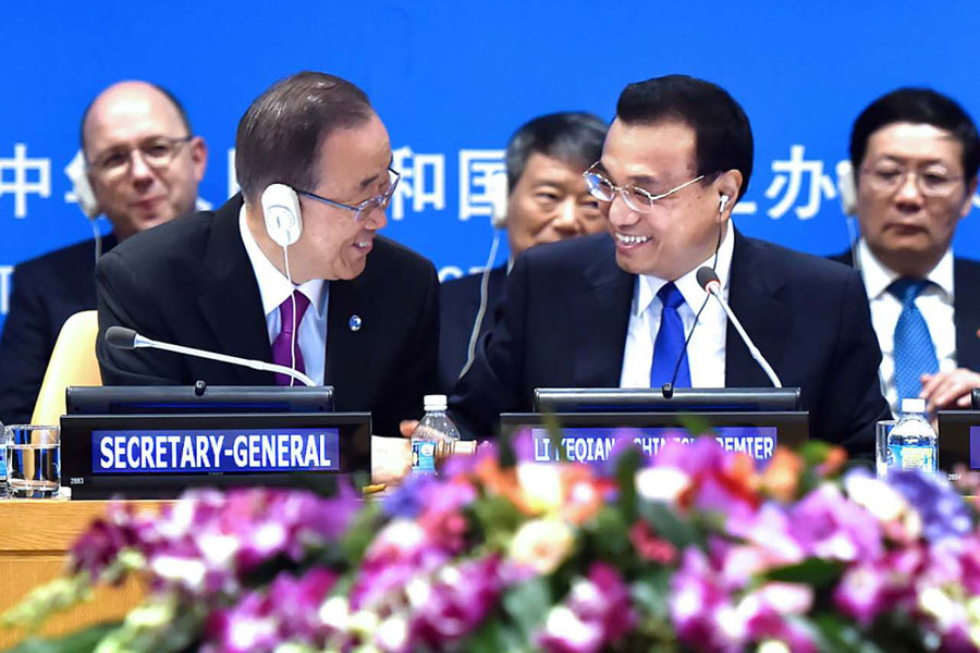 Premier Li's tight-scheduled day 1 at UN